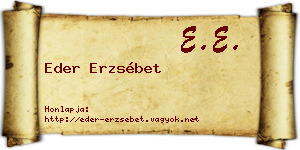 Eder Erzsébet névjegykártya